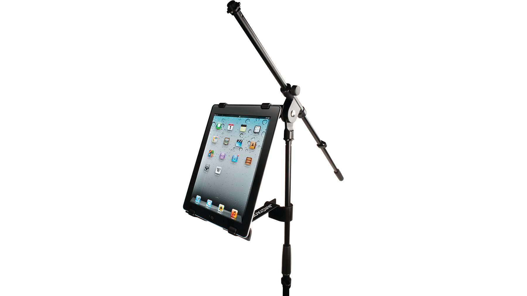 Universal Microphone Stand Double Cell Phone Holder Tablet Clamp 1